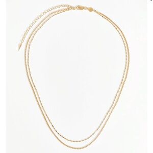 Missoma Box Link Double Chain Necklace 18k gold vermeil